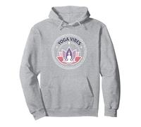 Yoga Vibes : Logo de méditation Zen Lotus pour Le Bien-être Sweat à Capuche, Unisexe pour Adultes, Gris Chiné, XXL