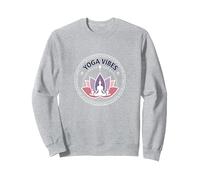 Yoga Vibes : Logo de méditation Zen Lotus pour Le Bien-être Sweatshirt, Unisexe pour Adultes, Gris Chiné, L