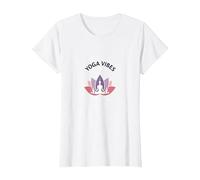 Yoga Vibes : Logo de méditation Zen Lotus pour Le Bien-être T-Shirt, Femme, Blanc, XS
