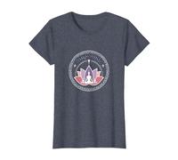 Yoga Vibes : Logo de méditation Zen Lotus pour Le Bien-être T-Shirt, Femme, Bleu Chiné, XS