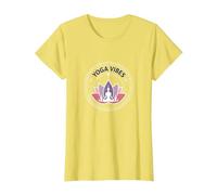 Yoga Vibes : Logo de méditation Zen Lotus pour Le Bien-être T-Shirt, Femme, Citron, L