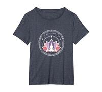 Yoga Vibes : Logo de méditation Zen Lotus pour Le Bien-être T-Shirt, Femme Grandes Tailles, Bleu Chiné, 5X
