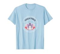 Yoga Vibes : Logo de méditation Zen Lotus pour Le Bien-être T-Shirt, Homme, Bleu Céleste, 3XL