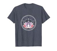 Yoga Vibes : Logo de méditation Zen Lotus pour Le Bien-être T-Shirt, Homme, Bleu Chiné, M