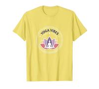Yoga Vibes : Logo de méditation Zen Lotus pour Le Bien-être T-Shirt, Homme, Citron, S