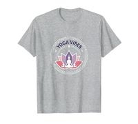 Yoga Vibes : Logo de méditation Zen Lotus pour Le Bien-être T-Shirt, Homme, Gris Chiné, M