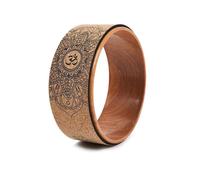 Yoga Wheel Cork for Yoga Poses and Back Flexibility - Wooden Mandala Design Reversal Yoga Accessory