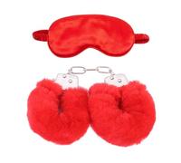 Yoga Workout Set de 2 - Masque pour les yeux en satin - Masque pour les yeux confortable et doux, bracelet en peluche réglable Set de 2 (Rouge)