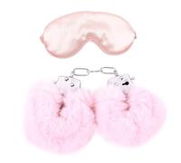 Yoga Workout Set de 2 - Masque pour les yeux en satin - Masque pour les yeux confortable et doux, bracelet en peluche réglable Set de 2 (Rose)