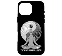 Yoga World Illusion Yin Yang Zen Girl Méditation Femme Amusante Coque pour iPhone 16 Pro Max