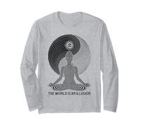 Yoga World Illusion Yin Yang Zen Girl Méditation Femme Amusante Manche Longue
