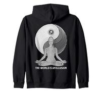 Yoga World Illusion Yin Yang Zen Girl Méditation Femme Amusante Sweat à Capuche