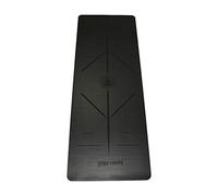 Yoga World Tapis de yoga d'alignement - Dessous en caoutchouc TPE antidérapant et antidérapant - Matériel d'exercice doux, épais et durable pour Pilates et exercice à domicile -182,9 x 66 cm (Noir)