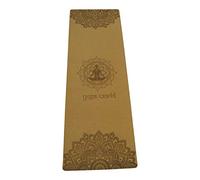Yoga World Tapis de yoga Mandala en liège-Surface antidérapante et dessous antidérapant en TPE - Forte adhérence sur les surfaces humides et sèches - Coussin de sol doux -183 x 61 x 0,4 cm Noir