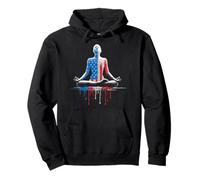 Yoga Yogi Mediation Zen Drapeau Américain USA Drip Graffiti Sweat à Capuche