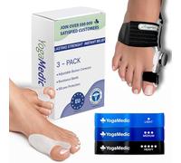 YOGAMEDIC Lot de 6 correcteurs d'orteils, attelle et bandes d'entraînement, correcteur d'orteils en marteau, hallux valgus et bandes d'entraînement, pour correction des orteils en marteau, hallux