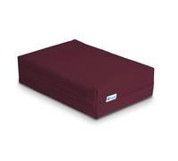 Yogan Coussin de tête (7,6 cm) pour yoga/pilates | Housse extérieure en coton bio (amovible et lavable) | Housse intérieure avec rembourrage en fibre recyclée | 30 cm x 20 cm x 7,5 cm (bordeaux)
