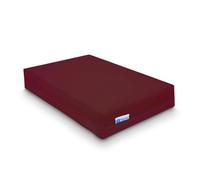 YOGAN Coussin de tête/protège-tête (2") pour yoga/pilates | Housse extérieure en coton biologique (amovible et lavable) | Housse intérieure avec garnissage en fibres recyclées | 30x20x5 cm (Bourgogne)