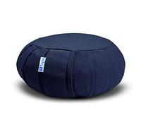 Yogan Coussin de yoga classique | Coquilles de sarrasin | Coton bio | Housse amovible et lavable (bleu marine)