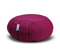 Yogan Coussin de yoga classique | Coquilles de sarrasin | Coton bio | Housse amovible et lavable (bordeaux)