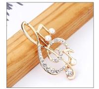 YOGAYE Femmes Note de Musique Perle Broche Cristal Vêtements Accessoires