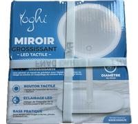YOGHI - Beauty Stand - Miroir Grossissant LED Tactile - 10x - 16 Cm - Intensité Réglable - Base De Rangement Intégrée