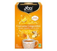 Yogi Biologique Curcuma Gingembre, Infusion 100% Bio, 15 Sachets thermosoudés et sans agrafe, 30 g