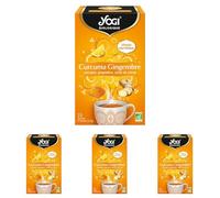 Yogi Biologique Curcuma Gingembre, Infusion 100% Bio, 15 Sachets thermosoudés et sans agrafe, 30 g (Lot de 4)