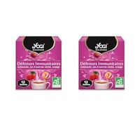 Yogi Biologique Défenses Immunitaires, Infusion 100% Bio Échinacée, Jus d'Acérola séché et Orange, 12 Sachets thermosoudés et sans agrafe, 24 g, 311011 (Lot de 2)