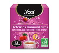 Yogi Biologique Défenses Immunitaires, Infusion 100% Bio Échinacée, Jus d'Acérola séché et Orange, 12 Sachets thermosoudés et sans agrafe, 24 g, 311011