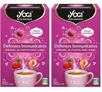 Yogi Biologique Défenses Immunitaires, Infusion 100% Bio Échinacée, Jus d'Acérola séché et Orange, 15 Sachets thermosoudés et sans agrafe, 24 g, 311016 (Lot de 2)