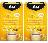 Yogi Biologique Détox Energie, Infusion 100% Bio Citronnelle, Pissenlit Et Réglisse, 15 Sachets Thermosoudés Et Sans Agrafe, 21.6 G, 310216 (Lot de 2)