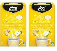 Yogi Biologique Gingembre Citron, Infusion 100% Bio Gingembre, Zeste de Citron et Pomme, 15 Sachets thermosoudés et sans agrafe, 311716 (Lot de 2)