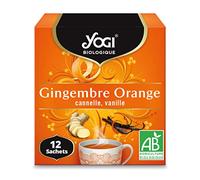 Yogi Biologique Gingembre Orange, Infusion 100% Bio, 12 Sachets thermosoudés et sans agrafe, 21.6 g, 310511