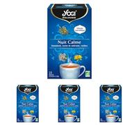 Yogi Biologique Nuit Calme, Infusion 100% Bio Honeybush, Valériane et Rooibos, 15 Sachets thermosoudés et sans agrafe, 27g (Lot de 4)