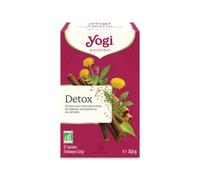 YOGI - Detox Bio - Infusion Épicée Naturellement Sans Caféine - Mélange de Réglisse, Pissenlit & Cannelle - 17 Sachets