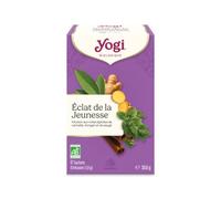 YOGI - Éclat de la Jeunesse Bio - Infusion Apaisante Sans Caféine - Mélange de Cannelle, Sauge & Origan - 17 Sachets