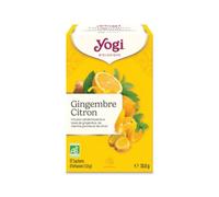 YOGI - Gingembre Citron Bio - Infusion Bien-Être Sans Caféine - Mélange de Gingembre, Citron & Menthe Poivrée - 17 Sachets