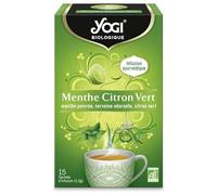 YOGI - Infusion Rafraîchissante Menthe Citron Vert, Saveur Intense et Tonifiante (Boîte 30g) - lot de 4 - Vendu par Lot