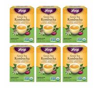 Yogi Kombucha Green Tea, 16 Tea Bags,1.12oz (Pack of 6)