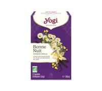 YOGI TEA - Bonne Nuit Rooibos Vanille Bio - Infusion Relaxante avec Caféine - Mélange de Rooibos, Fleur de Camomille & Vanille - Détente & Sommeil - 17 Sachets