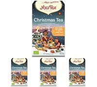 YOGI TEA - Christmas Tea Bio - Infusions Ayurvédiques au Rooibos, HoneyBush, Cardamome & Cannelle - Sans Théine - Saveur Chaleureuse & Épicée - 17 Sachets (Lot de 4)