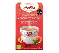 YOGI TEA Énergie Positive Bio - Infusion Canneberge & Hibiscus, Sans Caféine - Arômes Fruités & Vivifiants - Bien-Être, Vitalité & Bonne Humeur - 17 Sachets d’Infusion