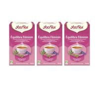 Yogi Tea - Equilibre Féminin, Infusion Bio, Tisane Naturellement Sans Caféine, Mélange de Feuilles de Framboise, Verveine Citron et Fleurs de Lavande, 51 (3x17) Sachets de Thé