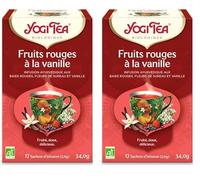 YOGI TEA Fruits Rouges à la Vanille Bio - Infusion Sans Caféine - Baies Fruitée, Hibiscus & Vanille Gourmande - Saveur Douce & Apaisante - Bien-Être & Relaxation - 17 Sachets (Lot de 2)