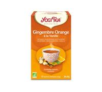 YOGI TEA - Gingembre Orange à la Vanille Bio - Infusion Sans Caféine - Mélange de Gingembre, Zeste d’Orange & Vanille - 17 Sachets