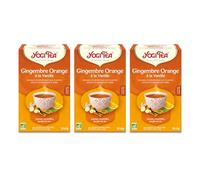 Yogi Tea - Gingembre Orange à la Vanille, Infusion Bio, Tisane Naturellement Sans Caféine, Mélange de Gingembre, Ecorce d'Orange et Vanille, 51 (3x17) Sachets de Thé