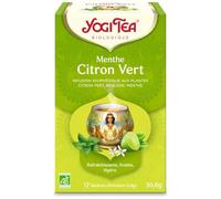 YOGI TEA Menthe Citron Vert Bio - - Infusion Rafraîchissante sans Caféine - Citron Vert, Menthe Poivrée & Réglisse avec Épices Ayurvédiques - Digestion & Énergie - 17 Sachets Bio