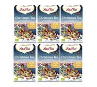 Yogi Tea, Noël, tisane organique, naturellement sans caféine, mélange de Honeybush, cannelle et anis étoilé, 6 paquets de 17 sachets de thé (102 sachets au total)