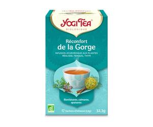YOGI TEA - Réconfort de la Gorge Bio - Infusion Bien-Être Sans Caféine - Mélange de Réglisse, Fenouil & Thym - 17 Sachets
